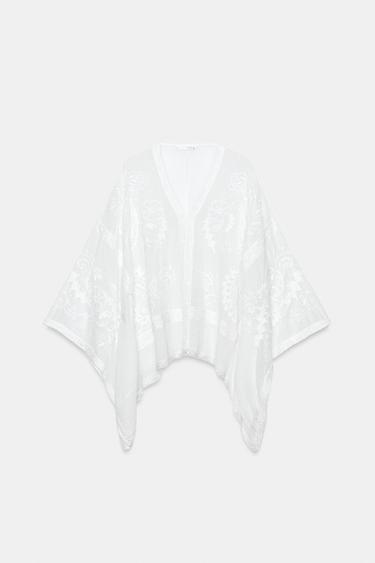 Zara Блуза-кейп с вышивкой — коллекция ZARA «ZW»
