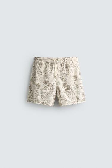 Zara Длинные плавки с цветочным принтом