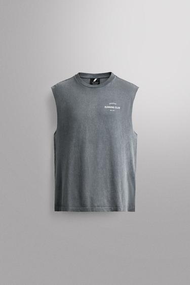 Zara Хлопковая майка для бега купить с доставкой.