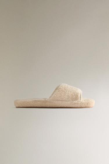 Zara Домашние сланцы флатформ из махровой ткани