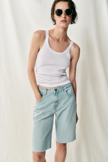 Zara Джинсовые шорты Z1975 со средней посадкой