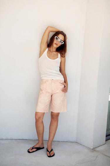 Zara Джинсовые шорты RELAXED со средней посадкой — ZW COLLECTION