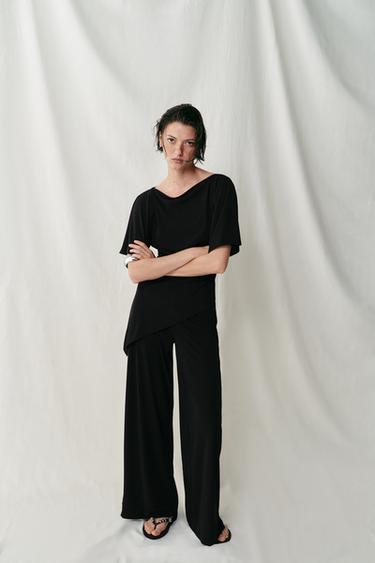 Zara Драпированный топ из крепа