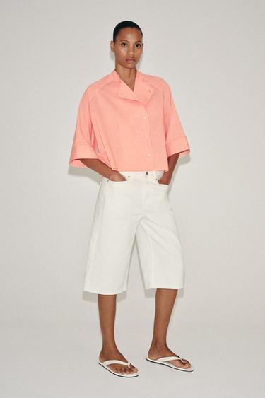 Zara Асимметричная рубашка в полоску — ZW COLLECTION