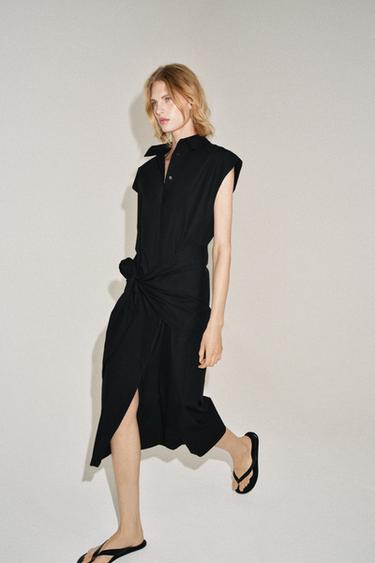 Zara Платье-рубашка с поясом — ZW COLLECTION