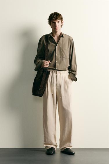 Zara Брюки RELAXED FIT из вискозы и льна