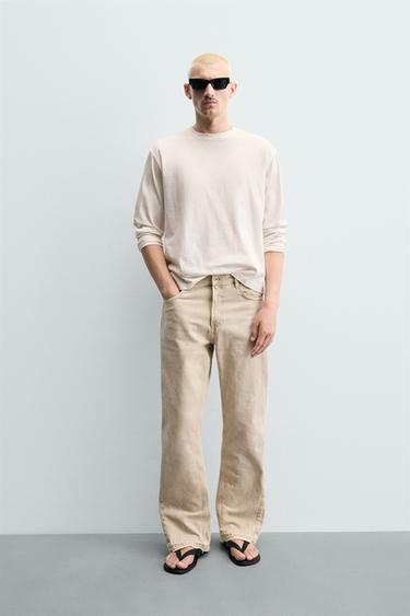 Zara Джинсы FLARE с эффектом брызг краски