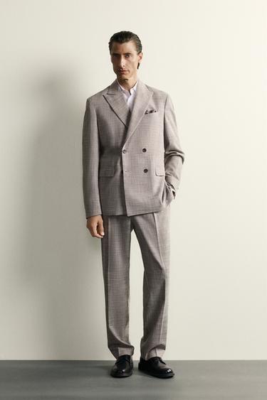 Zara Клетчатый шерстяной блейзер REGULAR FIT
