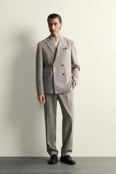 Клетчатый шерстяной блейзер Regular Fit
