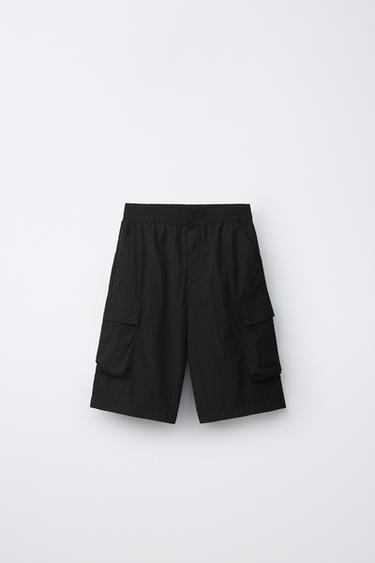 Zara Бермуды из нейлона с карманами