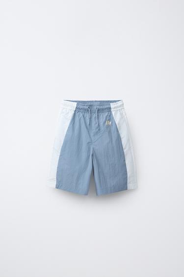 Zara Бермуды из нейлона с контрастными вставками