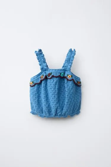Трикотажный топ с оборочкой и вышивкой из хлопка и льна Made With Liberty Fabric- Заказать в России