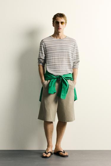 Zara Футболка в полоску из вискозы и льна купить с доставкой.