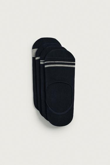 Zara Набор из 4 невидимых носков в полоску купить с доставкой.