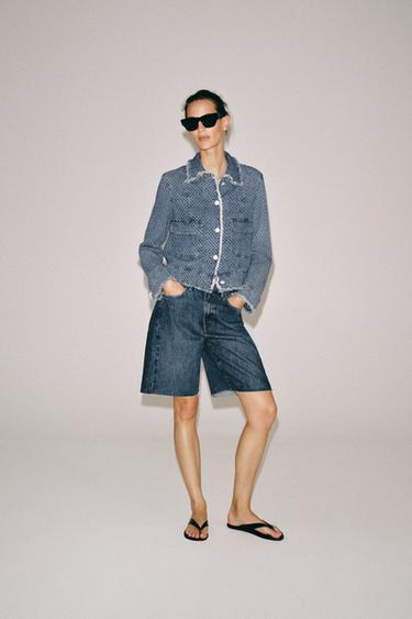 Zara Джинсовые шорты со средней посадкой — коллекция ZARA «ZW» купить с доставкой.