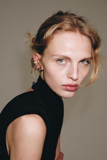 Zara Набор из 3 серег-каффов со стразами