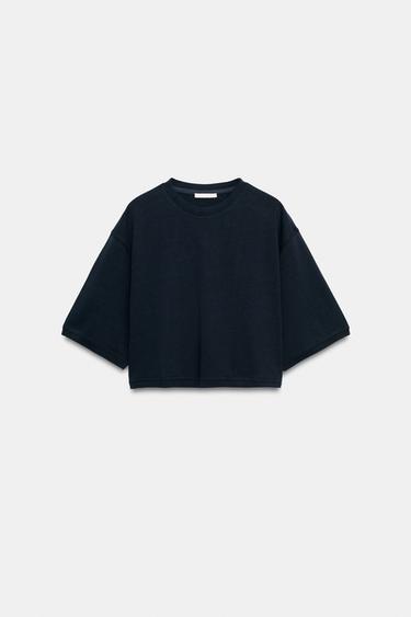 Zara Укороченная футболка оверсайз