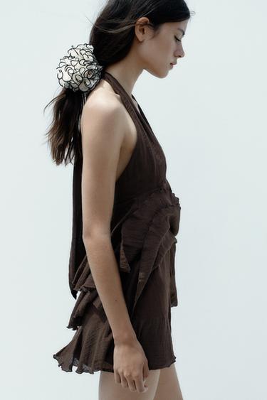 Zara Контрастный макси-резинка для волос из шифоновой ткани