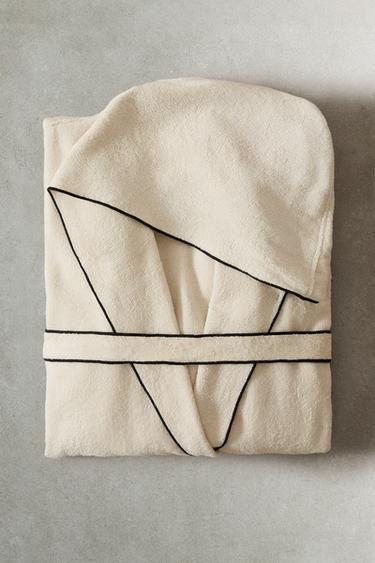 Zara Хлопковый халат с оборкой (320 г/м²)