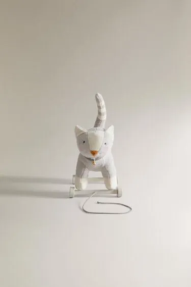 Детская мягкая игрушка кот с колесами