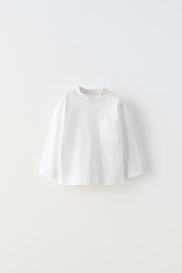 Zara Однотонная футболка с карманом