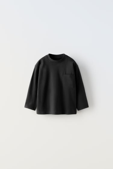 Zara Однотонная футболка с карманом