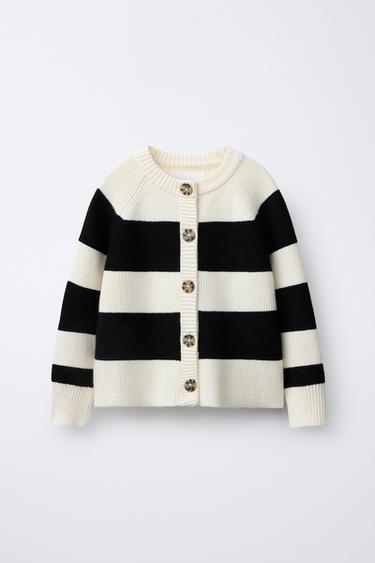 Zara Кардиган в полоску из трикотажа