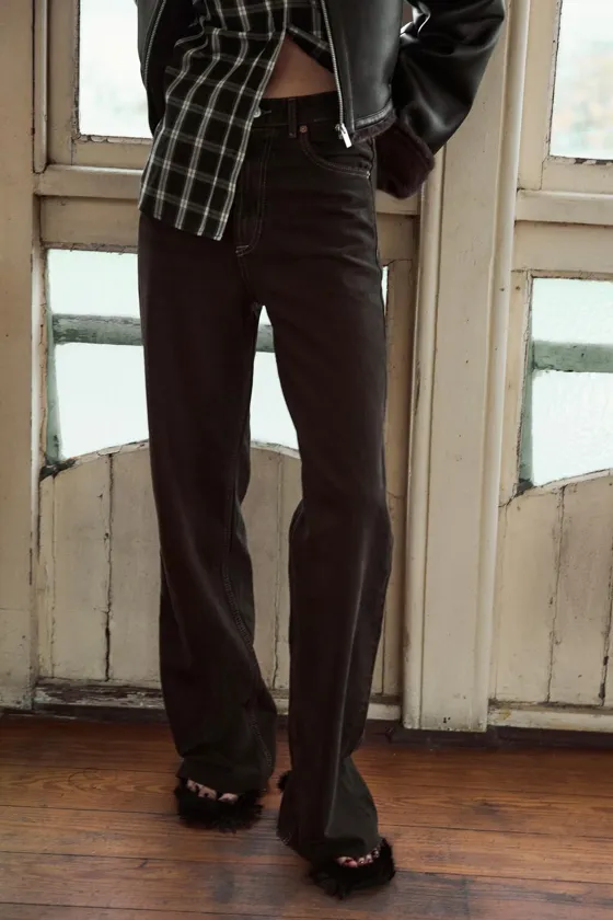 ДЖИНСЫ С ВЫСОКОЙ ПОСАДКОЙ TRF WIDE LEG