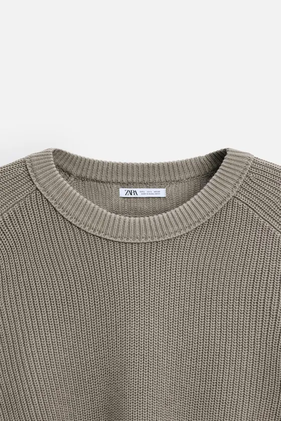 СВИТЕР RELAXED FIT ИЗ РЕЛЬЕФНОЙ ТКАНИ