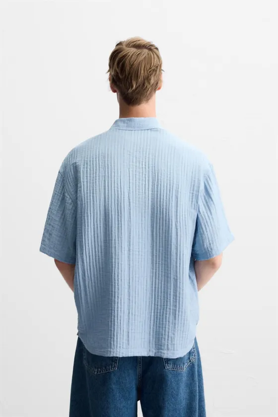 РУБАШКА ИЗ РЕЛЬЕФНОЙ ТКАНИ JACQUARD
