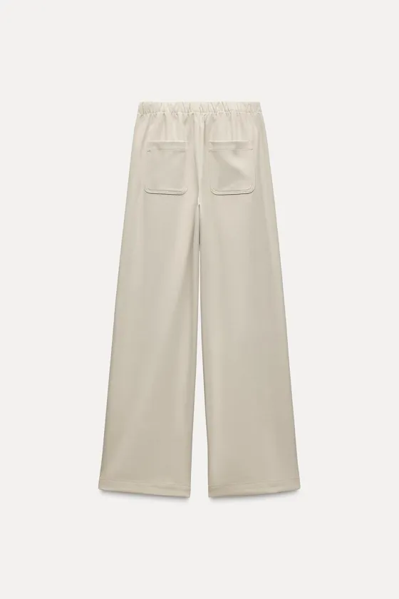 БРЮКИ WIDE-LEG ИЗ РЕЛЬЕФНОЙ ТКАНИ