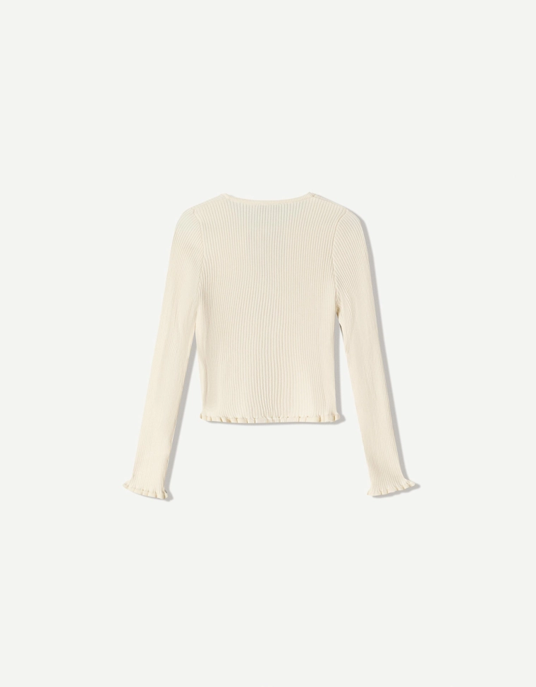 Кардиган с завязками и воланами