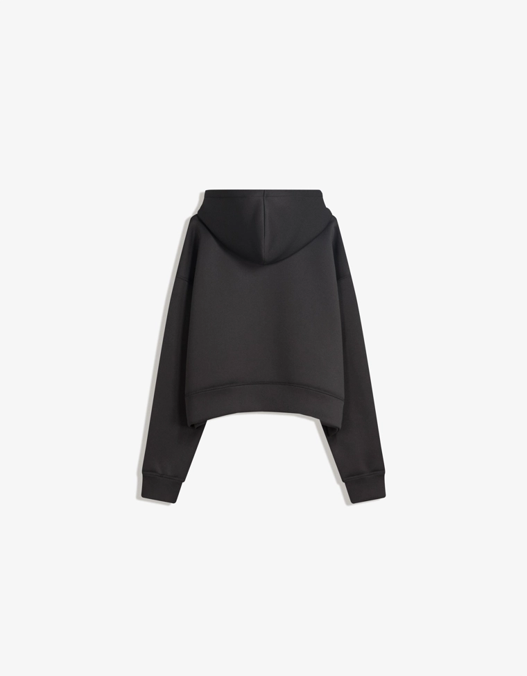 Толстовка оверсайз на молнии, с эффектом неопрена