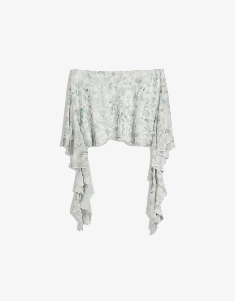 Мини-юбка из полупрозрачной ткани с принтом