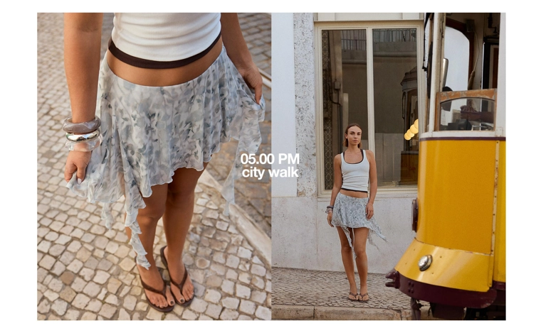 Мини-юбка из полупрозрачной ткани с принтом