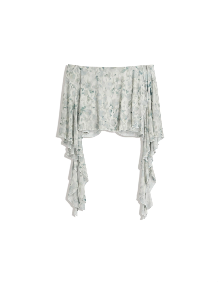 Мини-юбка из полупрозрачной ткани с принтом