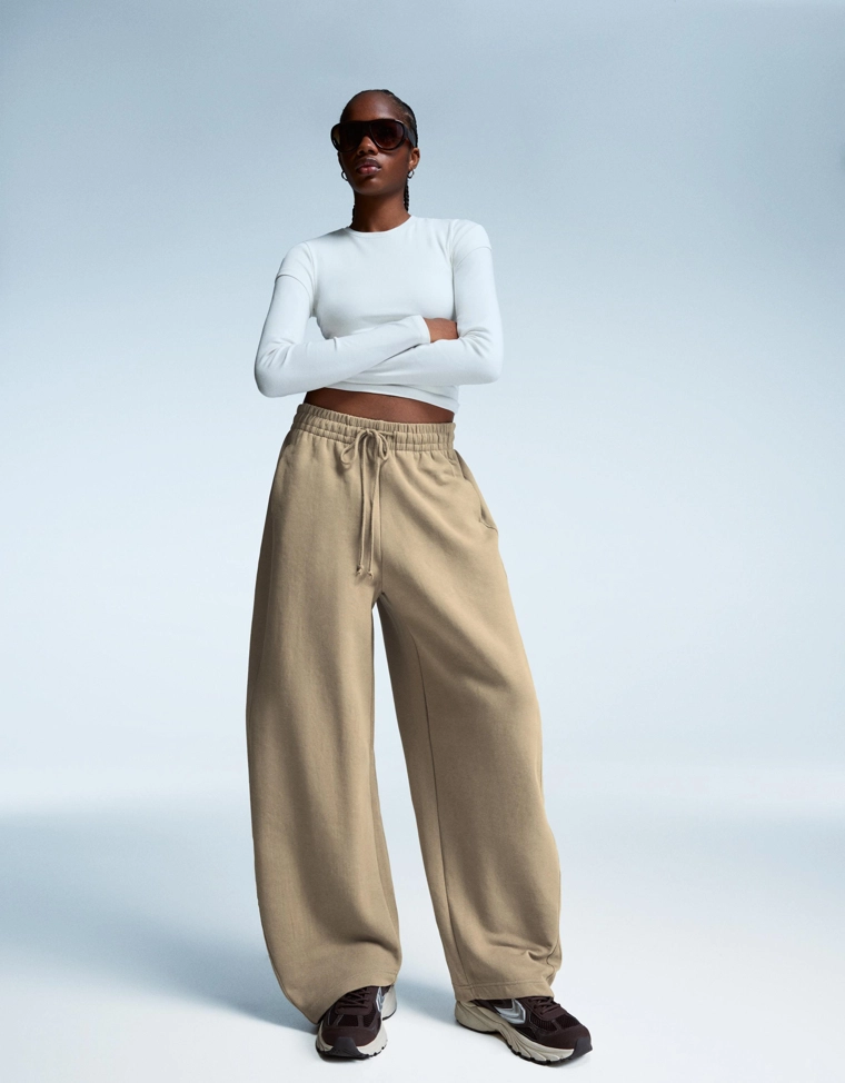 Брюки barrel из мягкой ткани