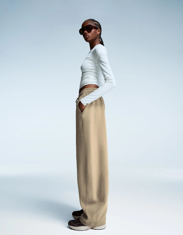 Брюки barrel из мягкой ткани