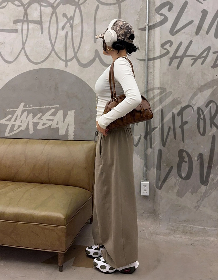 Брюки barrel из мягкой ткани