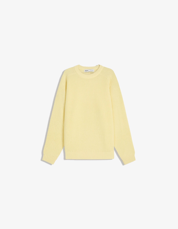 Свитер платочной вязки из смесовой пряжи с шерстью