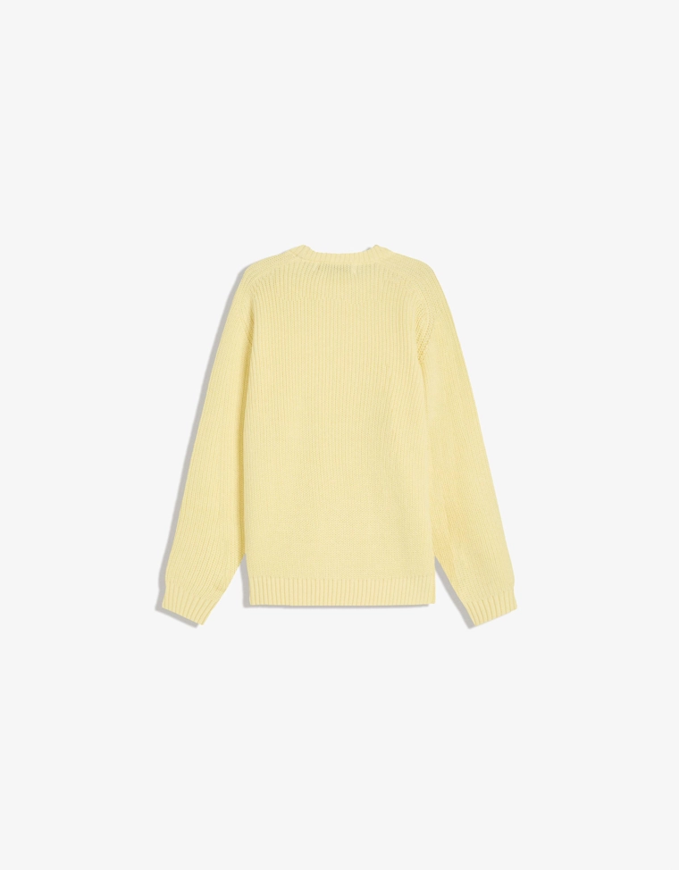 Свитер платочной вязки из смесовой пряжи с шерстью