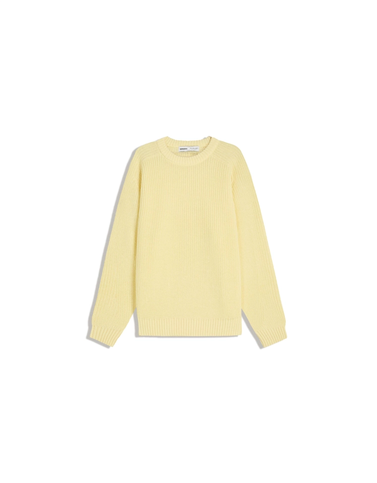 Свитер платочной вязки из смесовой пряжи с шерстью