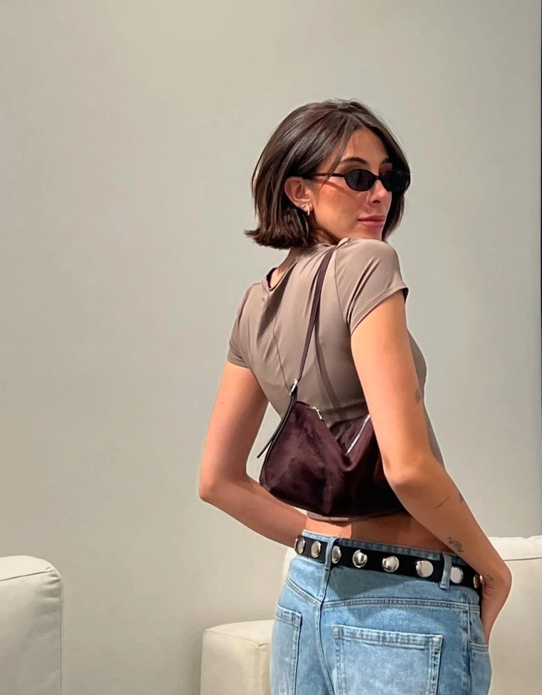 Мини-сумка из искусственной замши