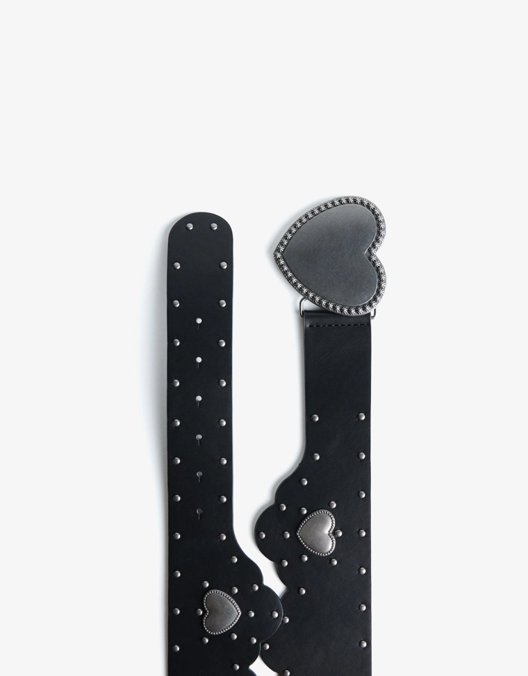 Ремень из искусственной кожи с пряжкой в форме сердечка