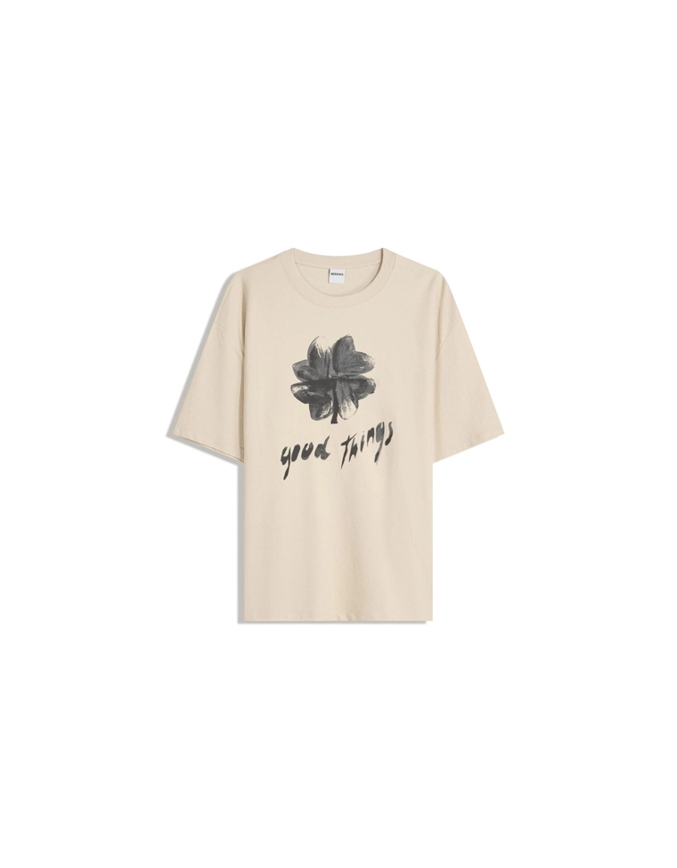 Футболка с короткими рукавами из рельефной ткани с принтом