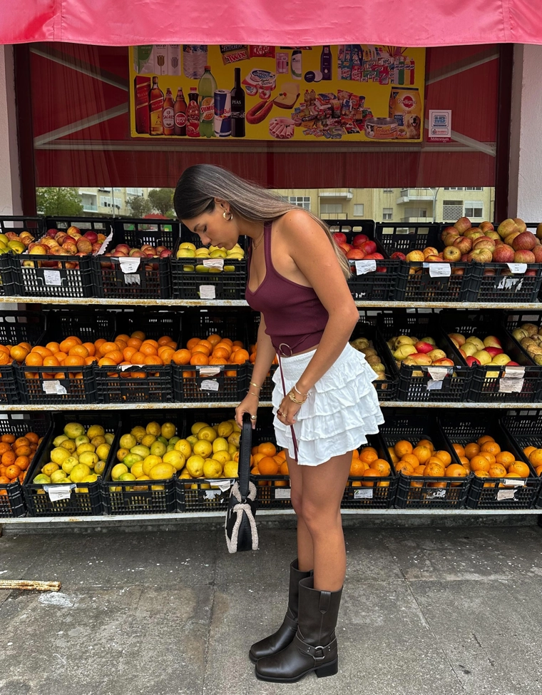 Мини-юбка с воланами