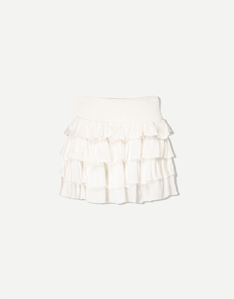 Мини-юбка с воланами