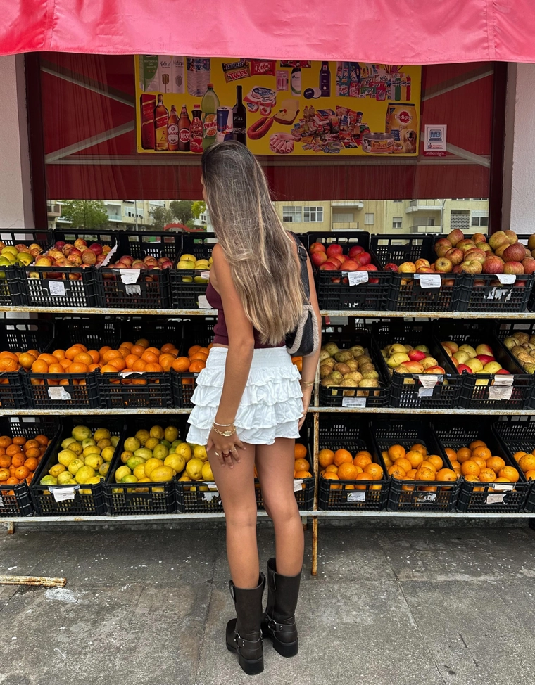 Мини-юбка с воланами