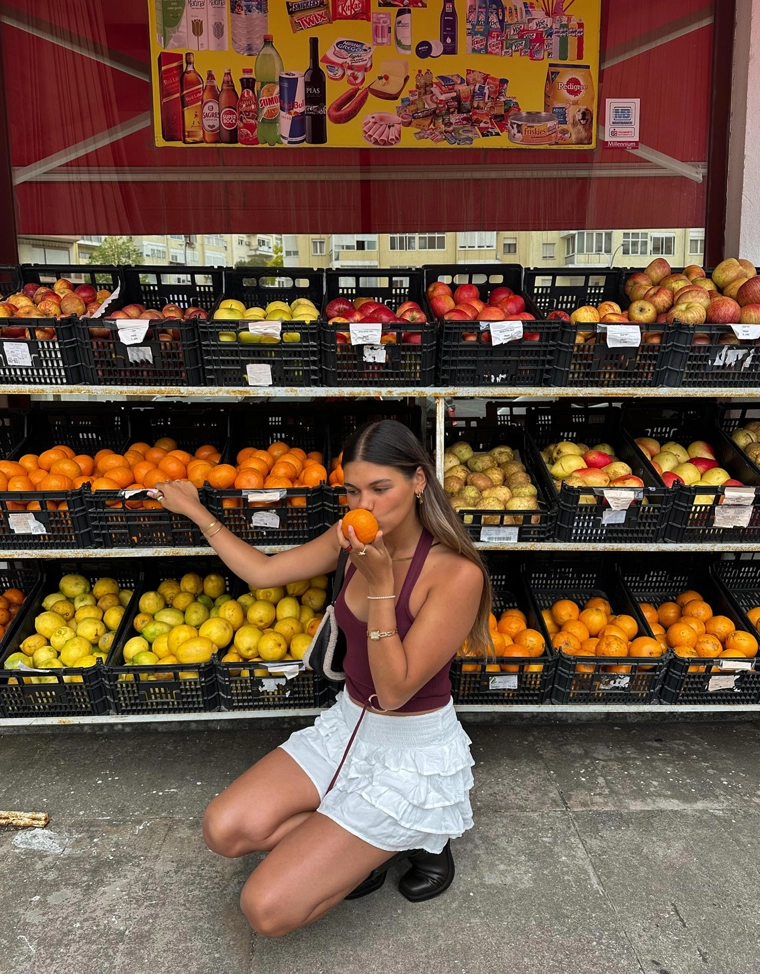 Мини-юбка с воланами