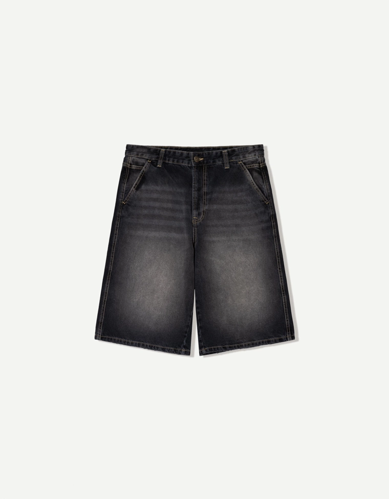 Джинсовые шорты-бермуды в скейтерском стиле